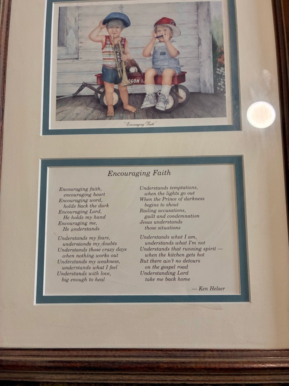 Encouraging Faith Framed Wall Art - Blue/White Accent